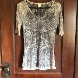 Size medium daytrip short sleeve see through
